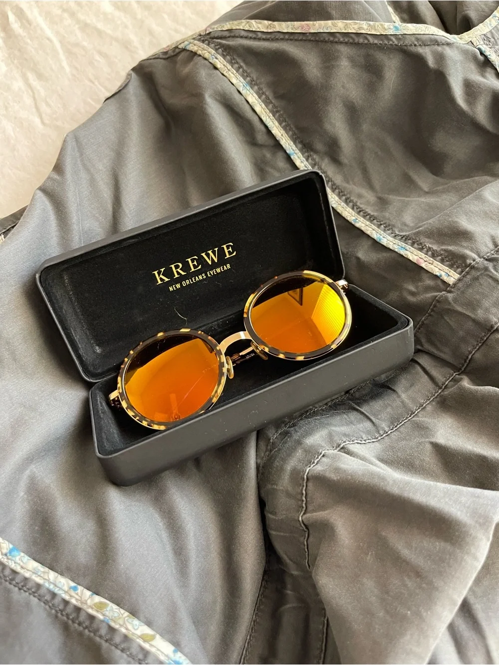 KREWE Louisa Red/Orange Mirrored Sunglasses